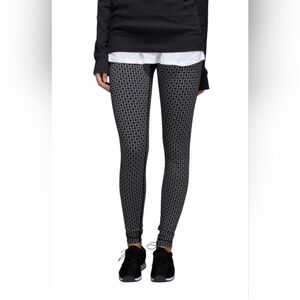 Lululemon Leggings Women's Mid Rise Abstract Gray Black Full Length Size S/M